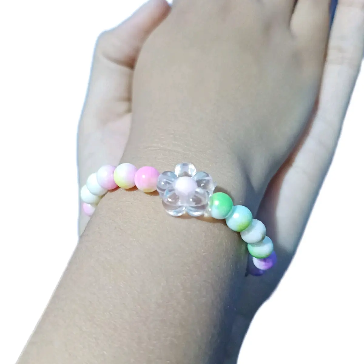 Gelang Anak-Dewasa Mote Dop Warna-Warni dengan Bandul Bunga (Custom) - Fashion - Costume