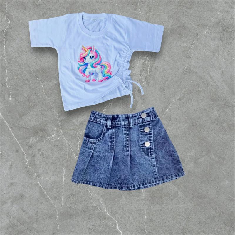 SETELAN ROK CELANA JEANS TIGA KANCING ANAK PEREMPUAN 5