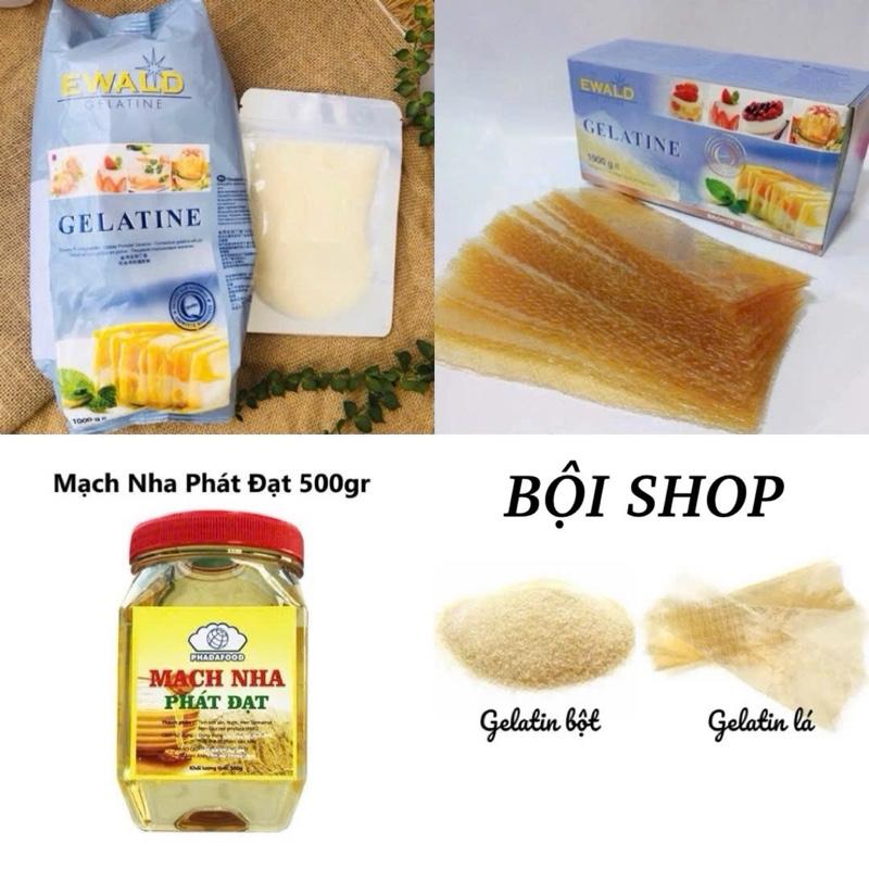 HCM-BỘT GELATINE EWALD ĐỨC, LÁ GELATINE LÀM ĐÔNG THẠCH, PUDDING, BÁNH MOUSSE, KẸO DẺO CHIP, PANNA COTTA BỘI SHOP