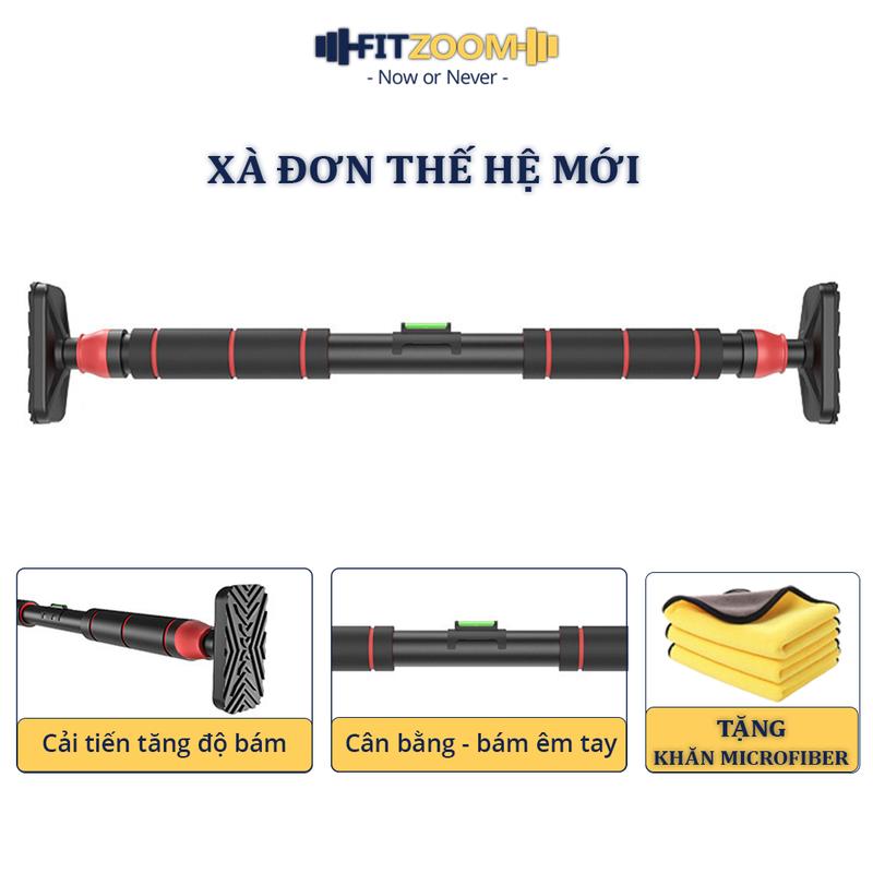 Thanh tập xà đơn gắn cửa FITZOOM cao cấp, xà đơn gắn treo tường có chốt chống xoay thế hệ mới thể dục, tập luyện tại nhà