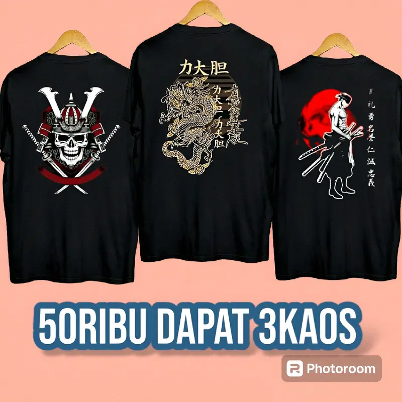 Kaos Samurai Pria 50RIBU DAPAT 3PCS 0