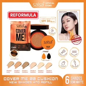 [REFORMULA] SALSA Cover Me BB Cushion - Semi Matte with Red Algae Niacinamide & Centella Smooth Medium Coverage Foundation Makeup Wajah Tahan Lama Kontrol Minyak