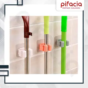 PIFACIA Gantungan Tempel Kaca Dinding Keramik Mebel Magic Hook Sapu