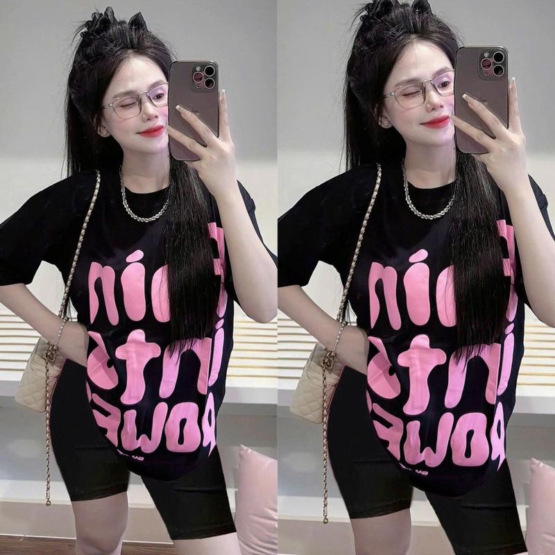 Set Đồ Bộ Nữ Quần Lửng + Áo Fom Rộng In Chữ Nổi Tôn Dáng Bigsize 45-85KG Mặc Nhà Đi Chơi TOP NU