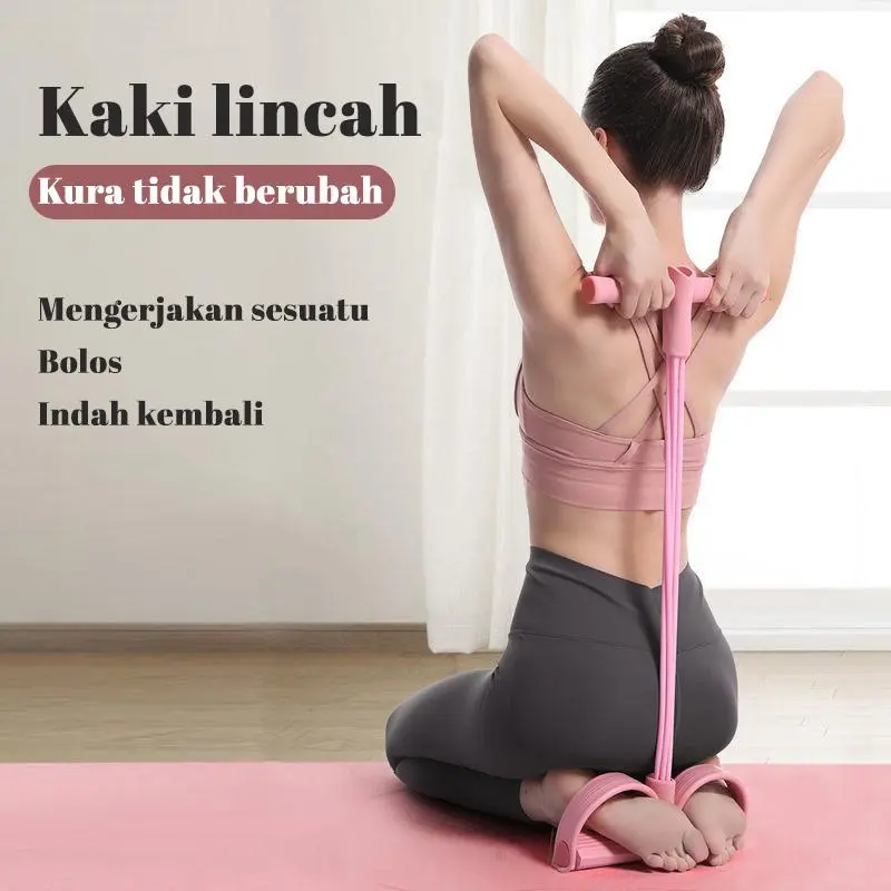 Alat Tarik Pedal Kaki Elastis Untuk Latihan Perut Pinggang Lengan Dan Bahu Alat Fitness Rumah Mudah Digunakan Tahan Lama Tersedia Warna Ungu Merah Muda Biru Bahan Karet Elastis Empuk Cocok Olahraga Setiap Hari Di Rumah