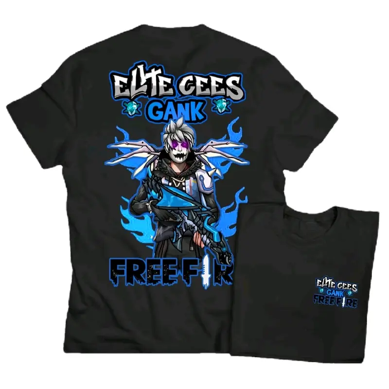 DTF | Kaos anak laki-laki dan perempuan gambar ff ELITE CS GANK AK DRACO / Baju atasan anak cewek cowok gambar ELITE CS AK DRACO BUNDLE API BIRU fashion anak hitam putih 0