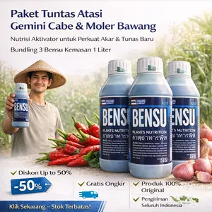 BENSU Bundling 3 Liter  – Nutrisi & Penguat Tanaman Cabe/Bawang – Dukung Pertumbuhan Tunas Sehat