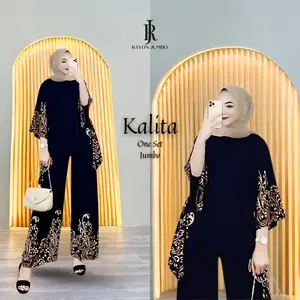 One Set Kalita setelan Bahan Rayon Jumbo untuk sehari-hari Busui terbaru simple Stelan Piyama Motif
