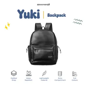 MONOCREAMY YUKI Tas Ransel Wanita Tas Laptop Tahan Air Tas Sekolah Wanita Tas Ransel Praktis