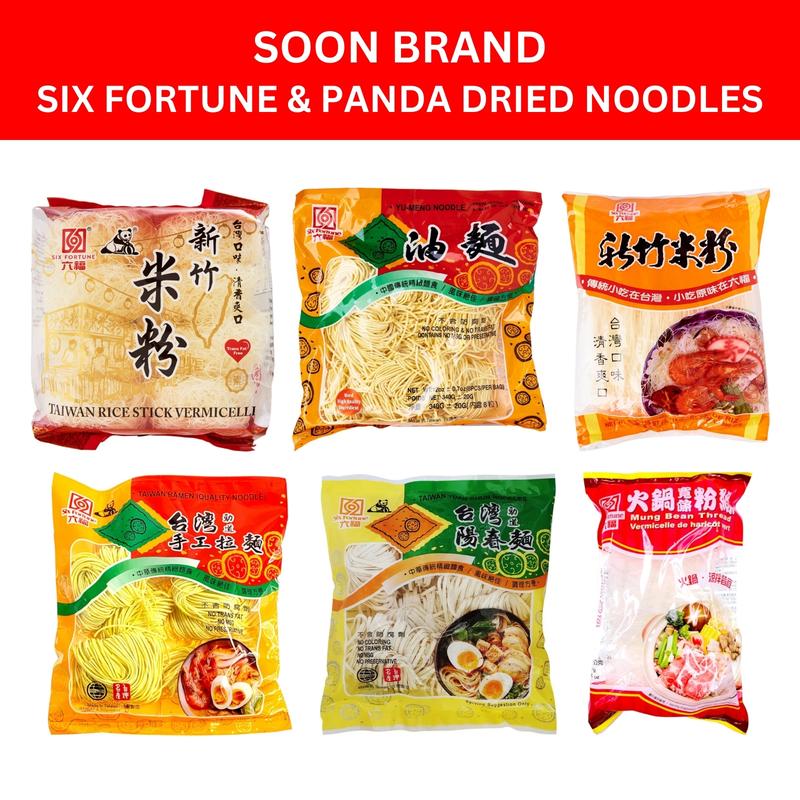 Soon Brand Six Fortune & Panda Dried Noodles 0
