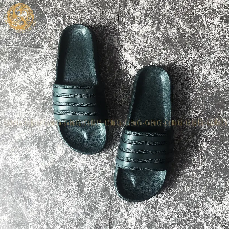 Dép lê đúc nam quai ngang đen siêu nhẹ 4 vạch dép thời trang đi sân vườn cà phê du lịch 4