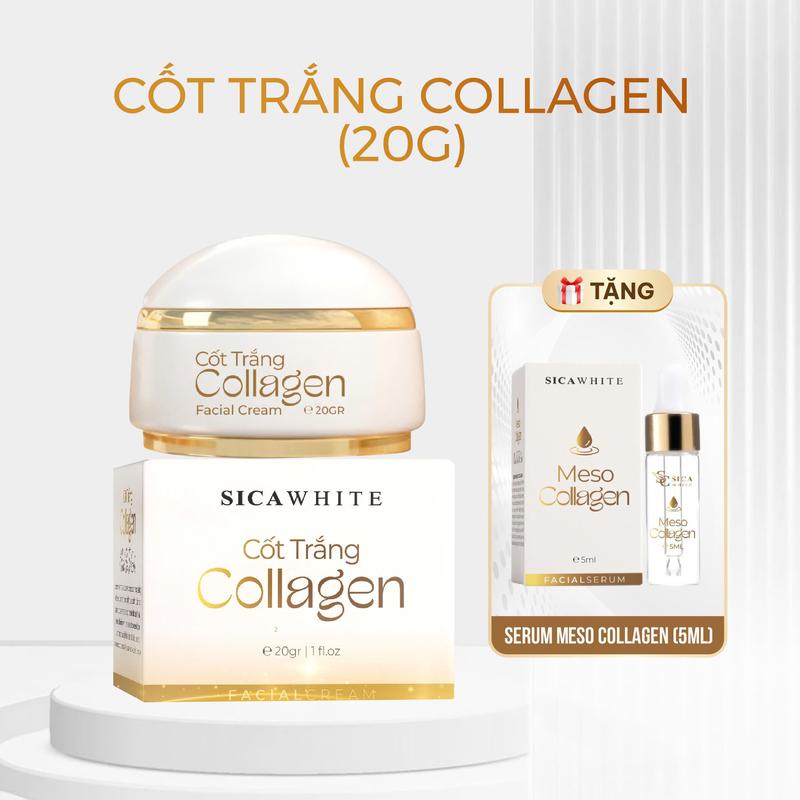   D4 Kem Cốt Trắng Collagen  20Gr  Tặng Serum Meso Collagen  5ml  I Hỗ Trợ Chăm Sóc Da Nám Hỗ Trợ Da Không Đều Màu 