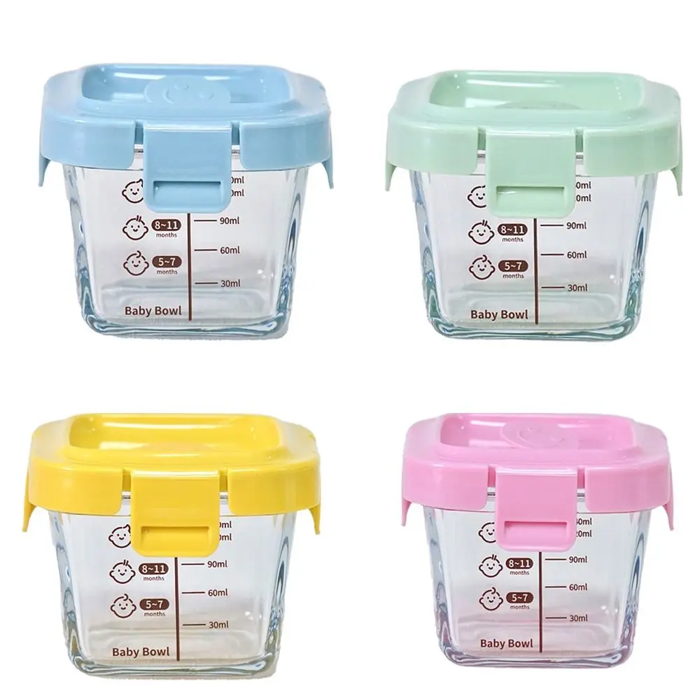 New 170ml Food Storage Box Glass Microwave Safe Baby Food Glass Cup Frozen Baby Food Storage Jar Little Ones