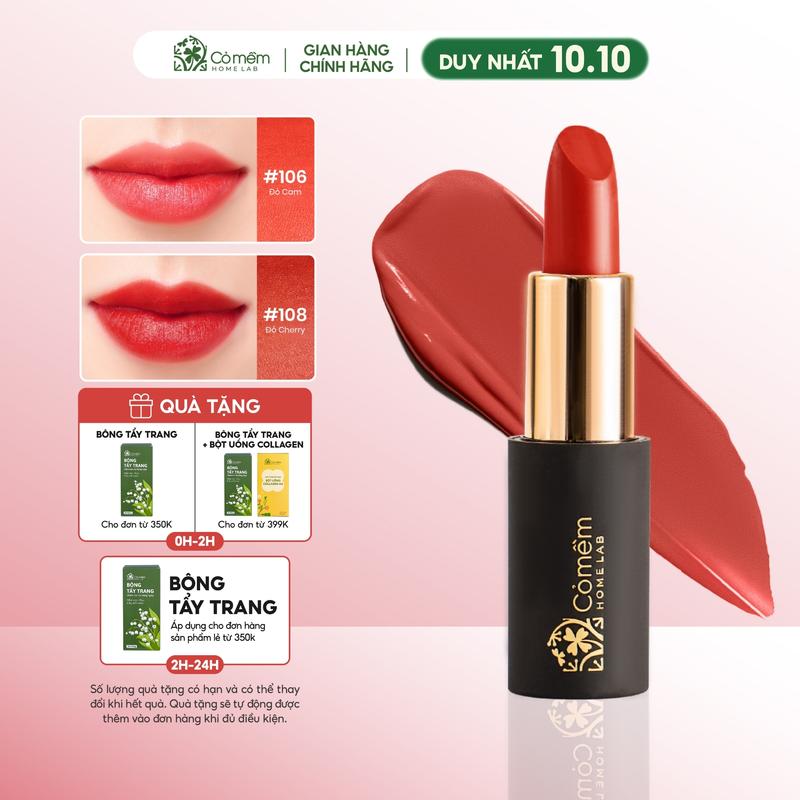 Son Môi Lụa Diễm Mềm Mịn Mướt Môi Cỏ Mềm 4g Cosmetic Nữ Mỹ Phẩm Trang Điểm