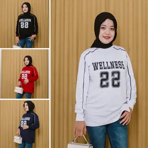 Rasya22 - Kaos Lengan Panjang Wanita Premium Cotton Combed 24s Rib – Adem, Nyaman & Sporty