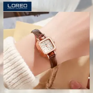 Loreo - Jam Tangan Wanita Kecil Casual / Jam Tangan Analog Strap Pu Gaya Elegan