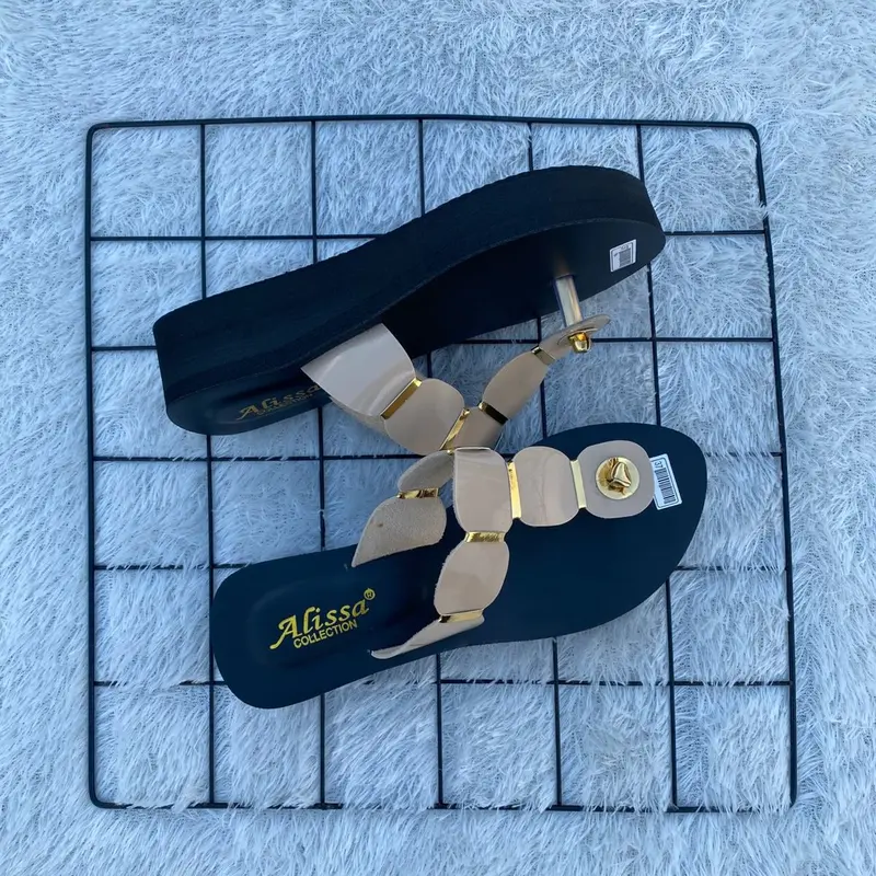Alisa - Sandal wedges wanita Tinggi 5 CM - Sandal wedges Tali Kotak Cewek Sendal 3