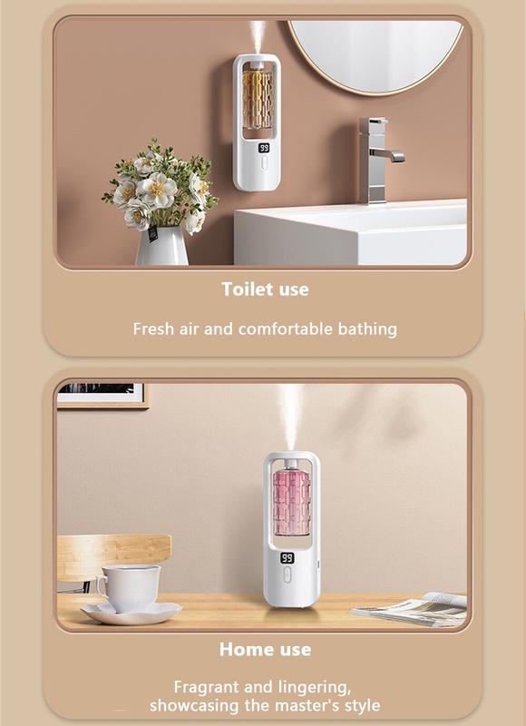 Product Introduction of Power Gear Digital Display Wireless Automatic Ultrasonic Essential Oil Aromatherapy Diffuser Essential Oil Atomization Dispenser Air Fresh For Bathroom Toilet Hotel Aroma Diffuser 76