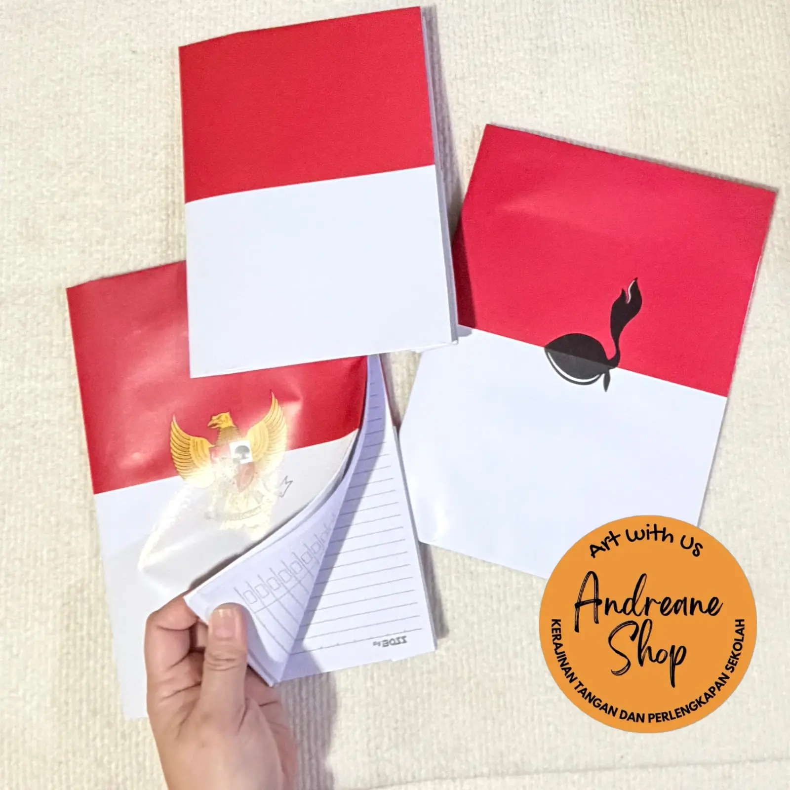 Buku Tulis Merah Putih Kwarto / A5 38 Halaman – 1 Buah Buku Sudah Disampul & Siap Pakai