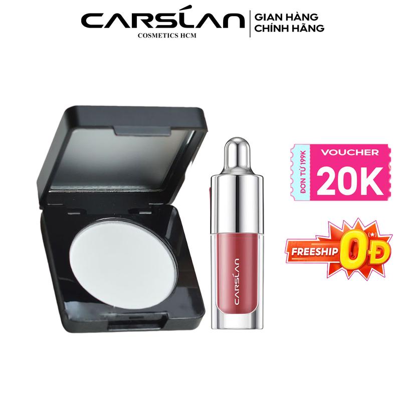 CARSLAN Combo phấn nén mini x son mini Carslan phấn nén phấn phủ makeup trang điểm son dưỡng ẩm hiệu quả carrslan