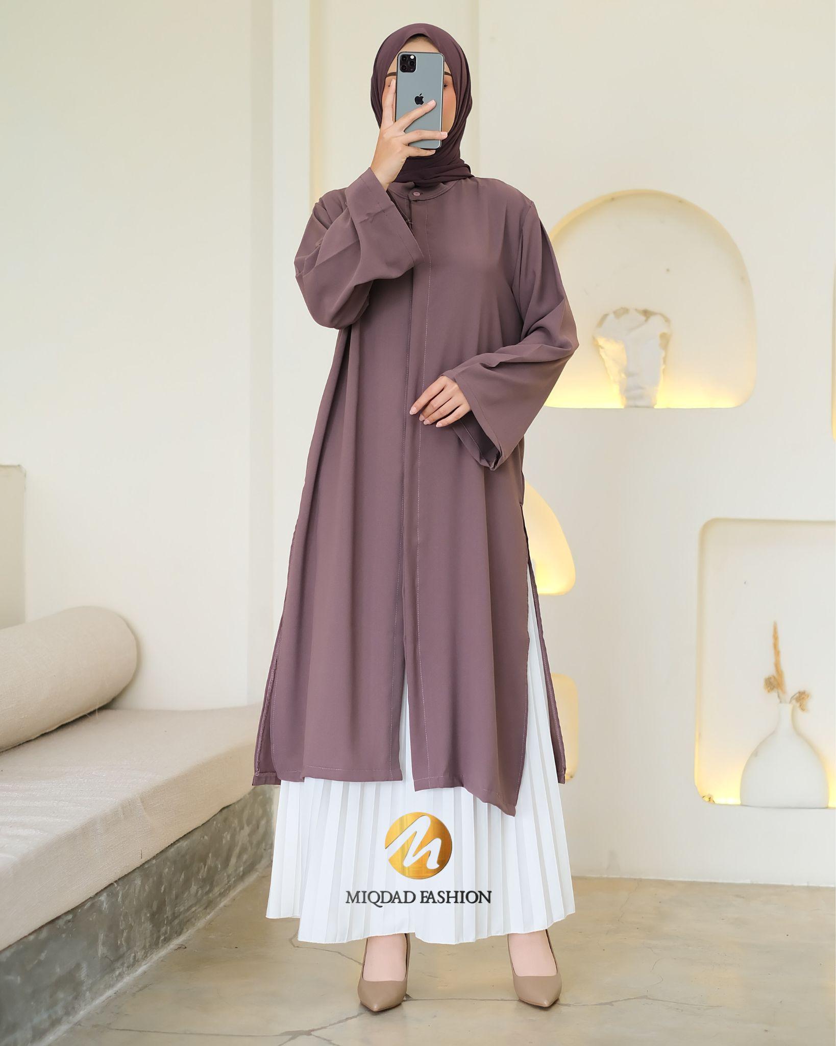 Miqdad Fashion / Abaya Long Tunik Anti UV / Pakaian Wanita Muslim / Fashion Muslim / Dress Atasan Wanita Abaya