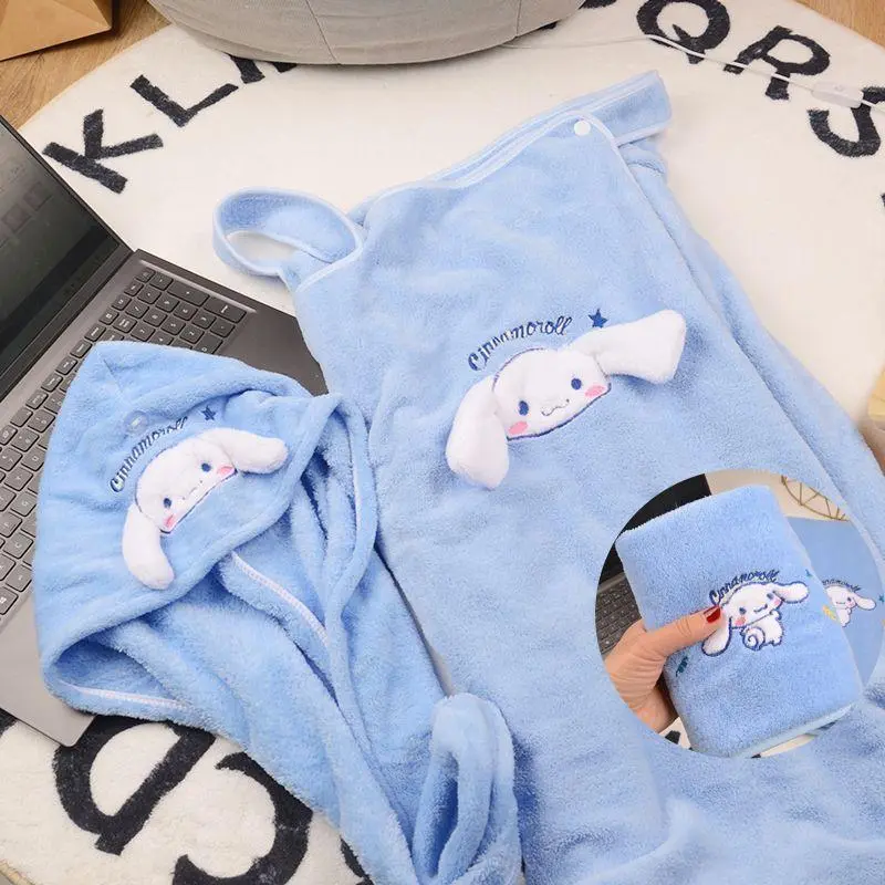 Strawberry Bear Bath Towel Triangle Cover Wearable Bath Skirt Hair Drying Cap Absorbent Lint-Free Quick-Drying Yugui Dog Towel Bath Towel