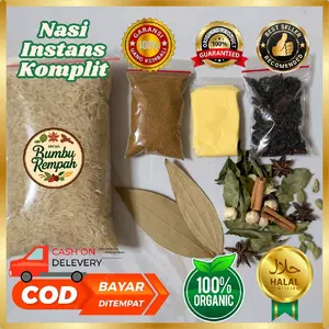 Paket Lengkap Nasi Kebuli/Briyani/Mandhi/Kabsah/Bukhori Uk 500gr Beras Basmati Termasuk Bumbu Rempah & Margarine Bonus Kismis Hitam