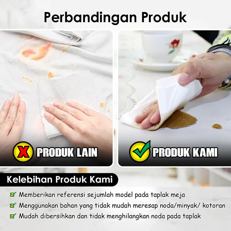 Luxury collection D41-C Taplak Meja Makan 3D Motif / Taplak Meja Anti Air Anti Minyak / Taplak Meja Makan Motif Emboss Elegan Ukuran 137cm x 200cm 3