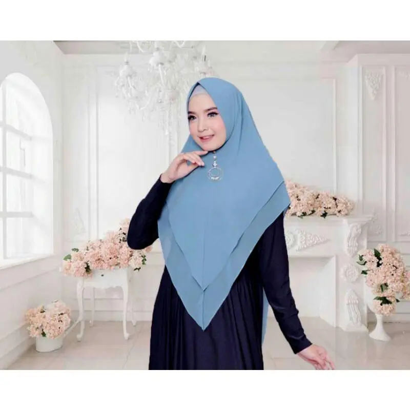 jilbab kerudung LV ceruty beby doll premium 2 layer ukuran L pingguin Termurah 1