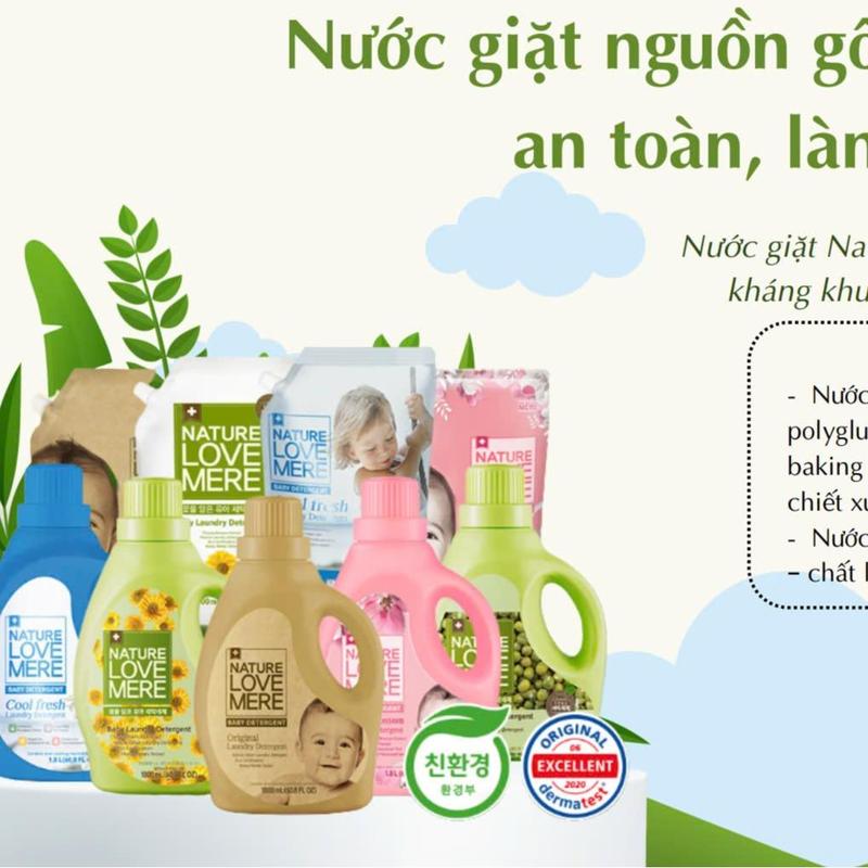   BBK  Nước giặt xả NATURE LOVE MERE an toàn và lành tính cho bé 