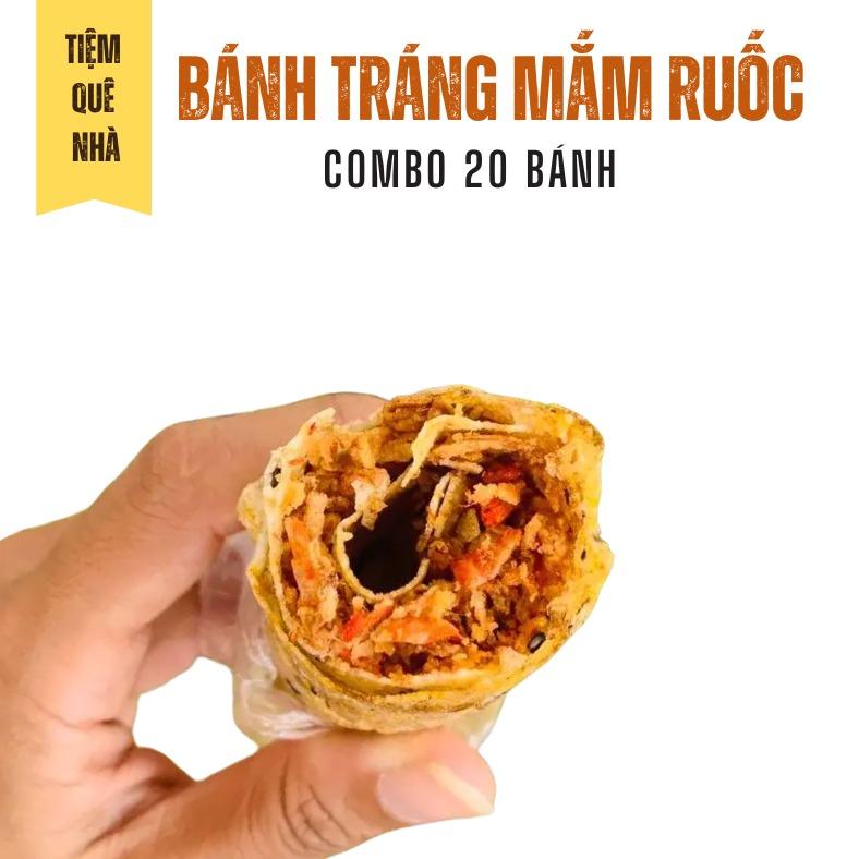 Tiệm Quê Nhà - COMBO 20 Bánh Tráng Nướng Mắm Ruốc - Đặc Sản Phan Rang - Thơm giòn Rôm Rốp