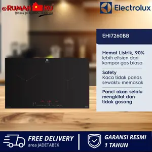 ELECTROLUX EHI7260BB BUILT-IN INDUCTION HOB EHI 7260 BB kompor listrik tanam Hitam 2 Zona