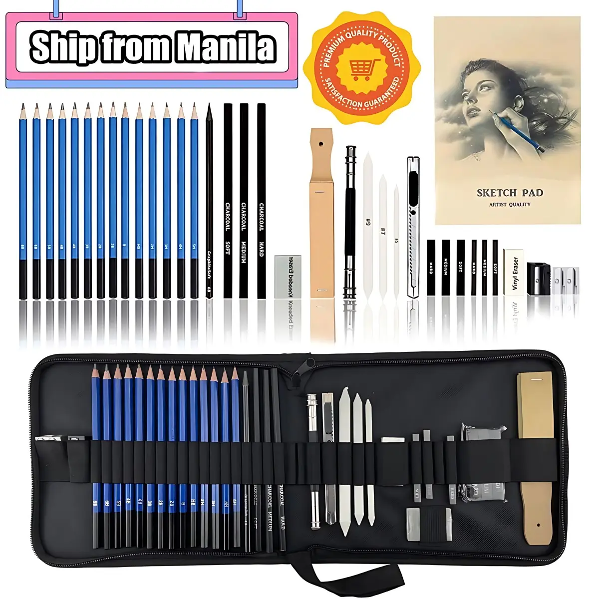 【Kualitas tinggi】Set Pensil Sketsa 24/35/71/145 Pcs, Pensil Gambar Profesional untuk Artis, Perlengkapan Seni Graffiti Stationery