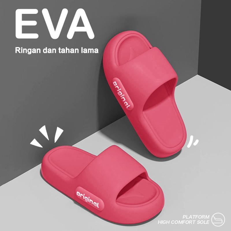 Sandal Slip On EVA Tebal Sandal Slop Rumah Santai Pria Wanita Sandal korea Jelly Anti Slip Nyaman Tahan Lama