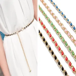 Summertop | TP2047 Tali Pinggang Rantai Mutiara Wanita Model Slim Retro Korea – Belt Fashion Elegan