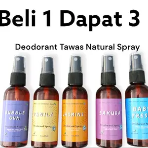 Beli 1 Dapat 3 Deodorant Tawas Natural Spray. menghilangkan Bau badan/bau ketiak, mampu membersihkan & memutihkan ketiak hitam..........