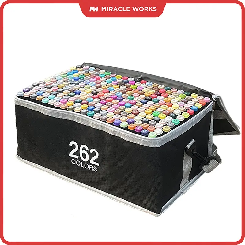 MW Touch Marker Alkohol 24/48/60/80/100/120/168/204/262 Warna - Spidol Profesional untuk Ilustrasi, Desain & Seni (Tinta Cepat Kering + Warna Cerah)