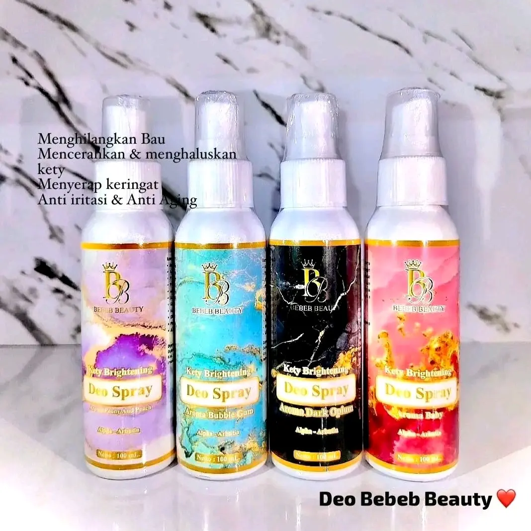 PAKET BUNDLING DEODORANT BEBEB BEAUTY SEMUA VARIAN 4PCS (UNGU+PINK+BIRU+HITAM)