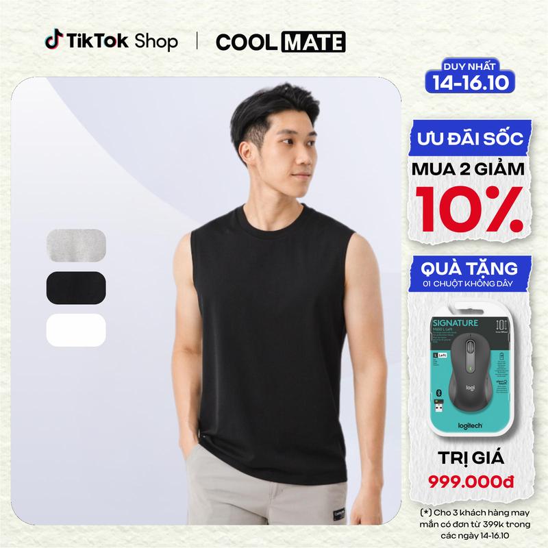 Áo sát nách cotton compact logo Coolmate - Coolmate