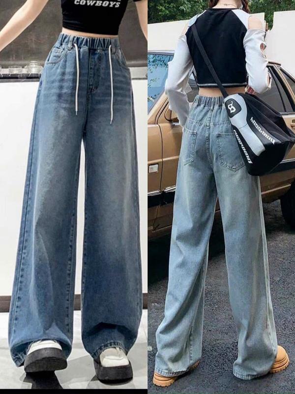 3 SIZE 45-60KG TÙY CHIỀU CAO] QUẦN JEAN CC0123 ỐNG SUÔNG CÓ DÂY RÚT THẬT QUẦN DÀI 98CM ỐN RỘNG 28CM HOT TREND NỮ 3