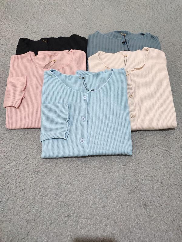 Cardigan Wanita  Waffle Crop 0