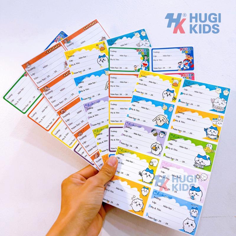 Combo 50 Nhãn Tên Dán Học Sinh Lớn – Có Keo Dán, Dán Tập Vở Tiện Lợi