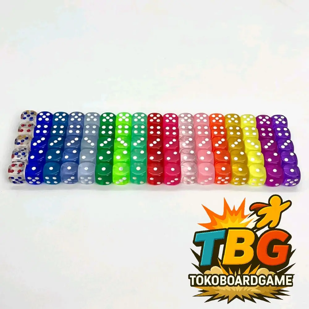 High Quality 14 mm Translucent Dice - Dadu D6 Translucent