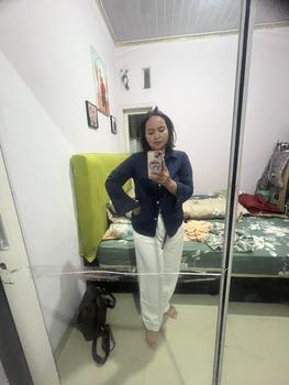 Product Review of One Set 3in1 Kemeja Navy, Kulot BW, Ikat Pinggang - Setelan OOTD Casual dan Formal SS52 from s**a l**i S**a 0