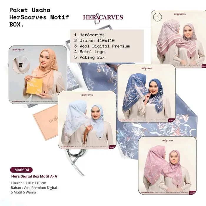 HIJAB SEGIEMPAT HERS CARVES BOX