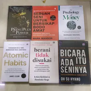 paket 6 buku the principles of power sebuah seni bodoamat the psychology of money atomic habits berani tidak disukai bicara itu ada seninya