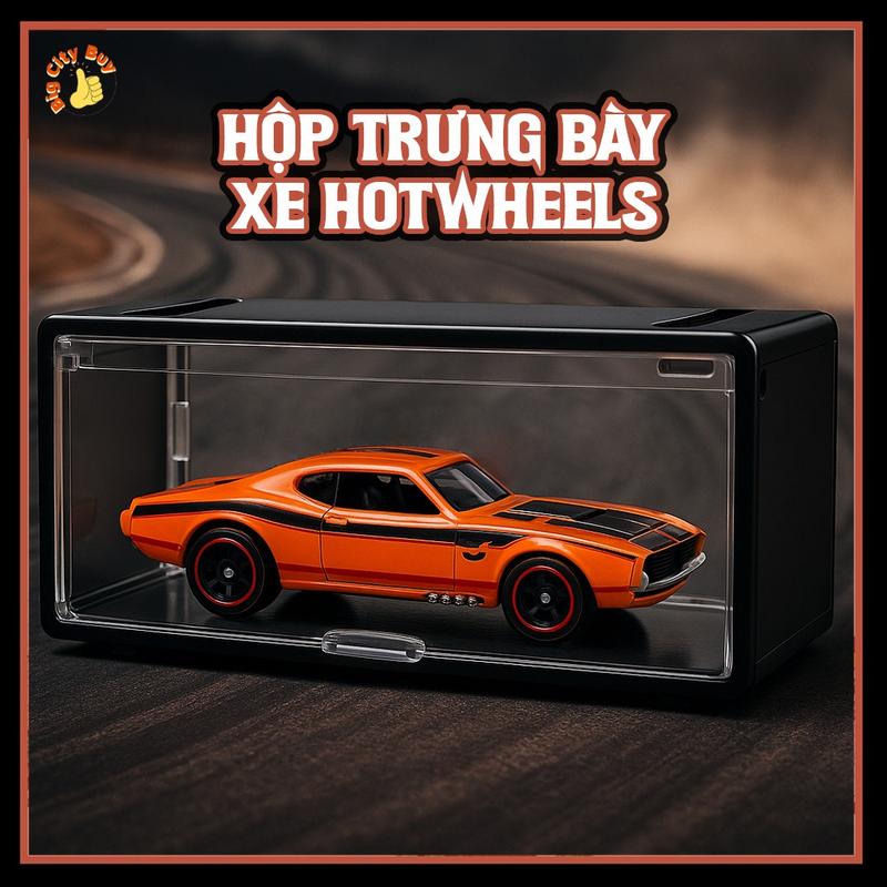 Hộp đựng trưng bày xe mô hình Hotwheels tỉ lệ 1 64 bằng nhựa acrylic trong suốt 8 ngăn chứa xe có thể xếp chồng Matchbox Mini GT Tomica Greenlight Johnny Lightning có Nắp Gài Dễ Dàng 249HD
