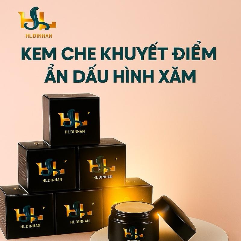 Kem Che Xăm & Khuyết Điểm HL' Dị Nhân, 6 màu da, lỳ kem, hạn chế dính quần áo, kháng nước ( Tặng Kèm Phấn + Cọ )