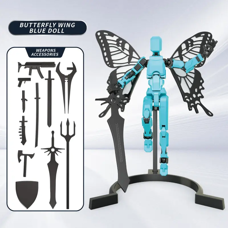 igoods.rose Model yang ditingkatkan Set Lucky 13 Articulated action figure 3D PuzzleDlY Blok bangunan Mainan Cetak 3D/ PenuhDummy 13 Action Figure/Dengan 4 Senjata dan 3Bentuk Tangan 5