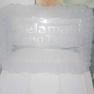 Cetakan Puding Persegi Selamat Ulang Tahun Plastik Loyang Premium 1,5 Liter / Cetakan Bolu Happy Birthday Ulang Tahun Puding / Cetakan Agar Jelly